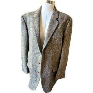 Vintage Harris Tweed Blazer Jacket St. Michael Scottish Wool See Meas JJ1124